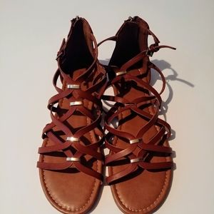 Merona Elani Brown Gold Gladiator Sandals